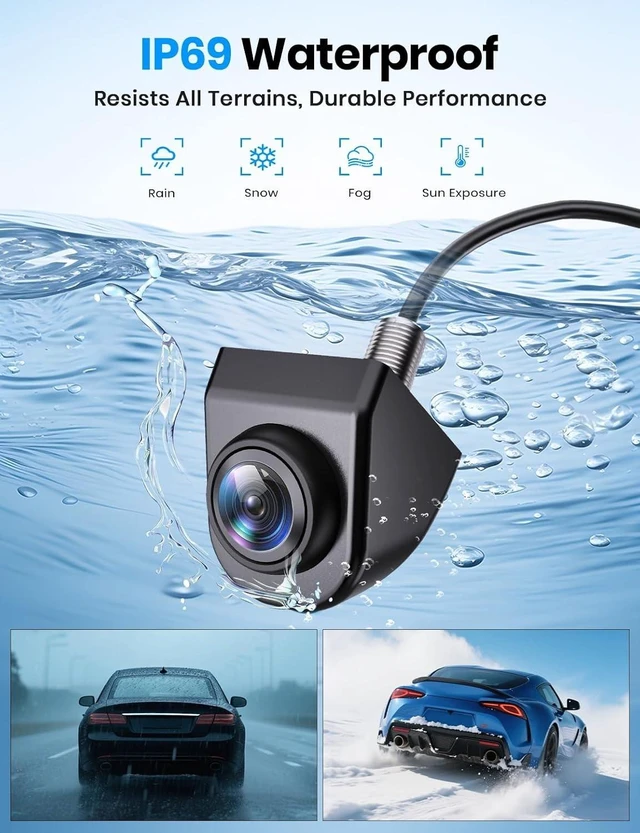 Alt view image 14 of 14 - AUTO-VOX 180° Front/Backup Camera, OEM Mini Style, Screw-Free Easy Install, Side/Rear View Camera, IP69K Waterproof & 0.1Lux Low Light Back Up Camera for SUV/Pickup Truck/RV/Van/Camper/Car