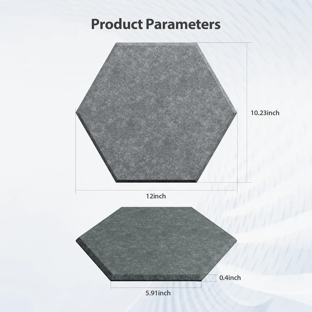 Alt view image 13 of 14 - Amantech 12 Pack Acoustic Panels Self Adhesive Sound Proof Foam, High Density Sound Acoustic Foam Panel, 12X10.23X0.4 Inch Hexagon Wall Panels in Home,Office,Reccording Room,Studio(Moonlight Grey)