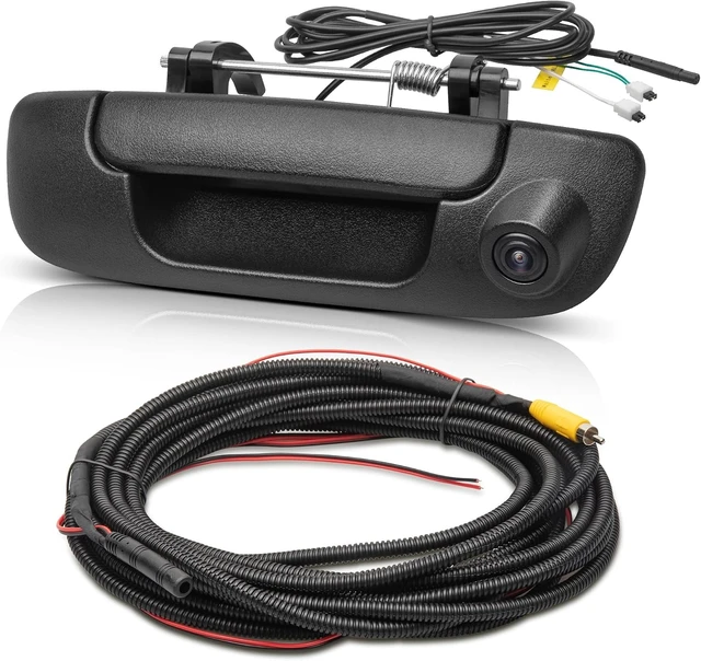 Alt view image 8 of 14 - RED WOLF Tailgate Handle w/Backup Camera Compatible with 2002-2008 Dodge Ram 1500 2500 3500 Tailgate Door Rear View Reverse Backup Camera with RCA Plug Parking Guideline Available Waterproof