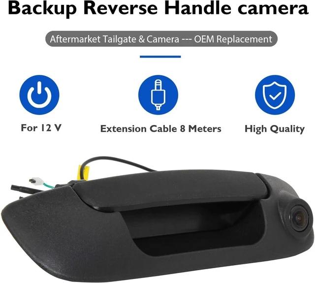 Alt view image 14 of 14 - RED WOLF Tailgate Handle w/Backup Camera Compatible with 2002-2008 Dodge Ram 1500 2500 3500 Tailgate Door Rear View Reverse Backup Camera with RCA Plug Parking Guideline Available Waterproof