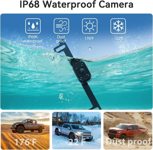 Alt view image 10 of 11 - FEISIKE Backup Camera, 1080P IR Night Vision with Monitor, Easy Setup Plug-Play Rear View Camera, 150 Degrees Wide Angle, IP68 Waterproof, 4.3" Display for Car Truck SUV