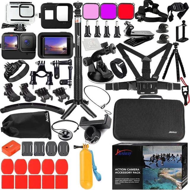 Alt view image 8 of 14 - Accessories Kit for Gopro Hero 12 11 10 9 Black Waterproof Housing Silicone Case Glass Screen Protector Bundle for Go pro Gopro12 Gopro11 Gopro10 Gopro9 Hero12 Hero11 Hero10 Action Camera 62E
