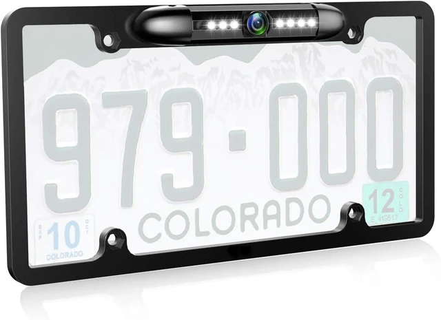 Alt view image 8 of 14 - JPP License Plate Backup HD Camera, Rear View Camera 170° Viewing Angle Universal Night Vision Waterproof High Sensitive 7 Bright LED Reversing Car Camera