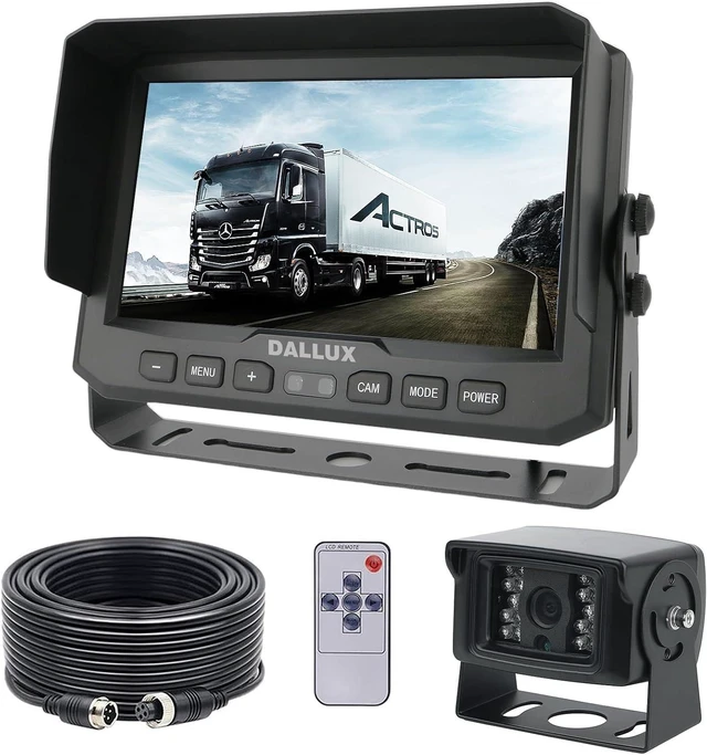 Alt view image 8 of 14 - 7" 1080P AHD Wired Reverse Rear View Backup Camera System, Waterproof Rearview Reverse Camera 130 Degree Wide Angle Night Vision 4 PIN Cam System for Tractor/Truck/Excavator/Caravan/Skid Steer/RV