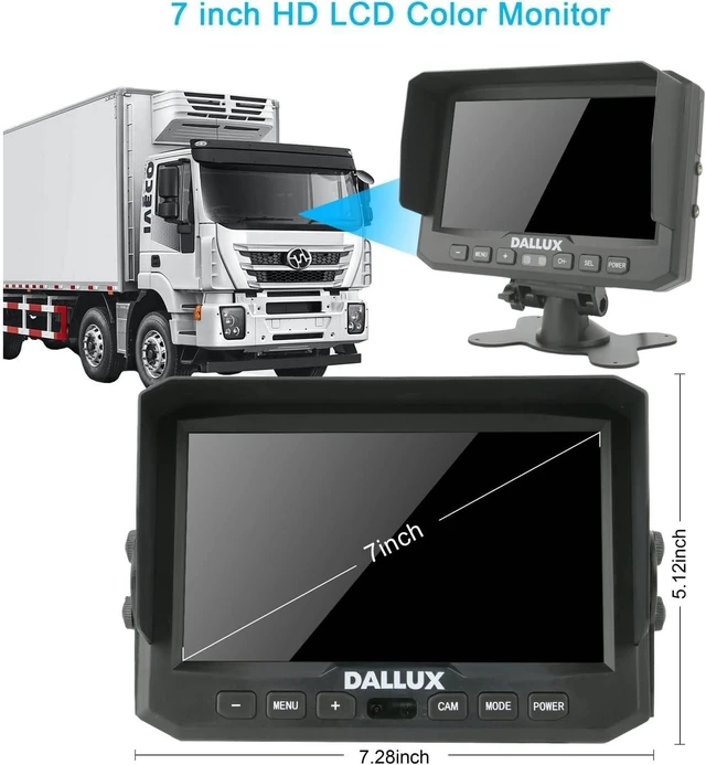 Alt view image 12 of 14 - 7" 1080P AHD Wired Reverse Rear View Backup Camera System, Waterproof Rearview Reverse Camera 130 Degree Wide Angle Night Vision 4 PIN Cam System for Tractor/Truck/Excavator/Caravan/Skid Steer/RV