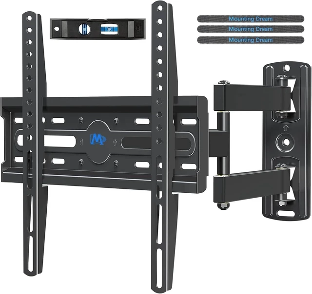 Alt view image 8 of 14 - Mounting Dream TV Wall Mount Swivel and Tilt for Most 26-55 Inch TV, TV Mount Perfect Center Design, Full Motion TV Mount Bracket with Articulation, up to VESA 400x400mm, 60 lbs, MD2377