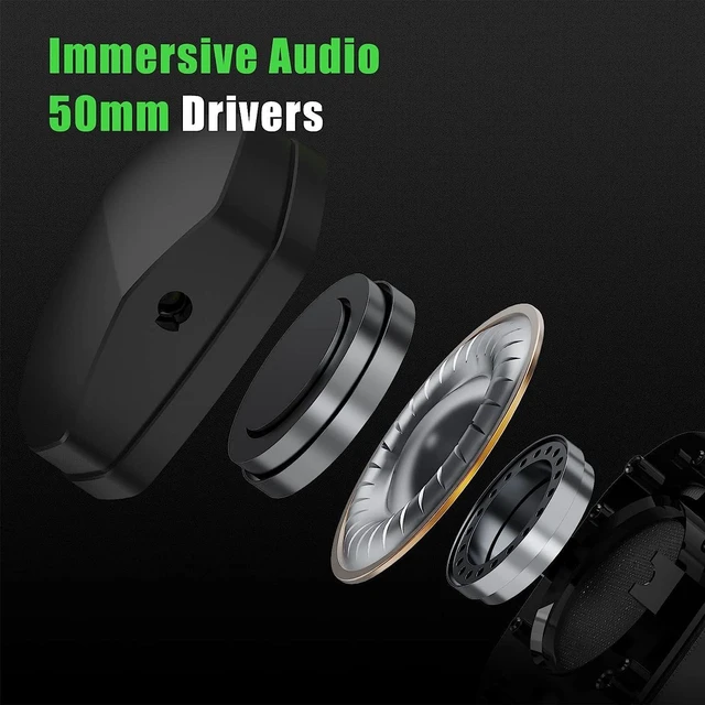 Alt view image 10 of 12 - NUBWO G06 Dual Wireless Gaming Headset with Microphone for PS5, PS4, PC, Mobile, Switch: 2.4GHz Wireless + Bluetooth - 100 Hr Battery - 50mm Drivers - Green