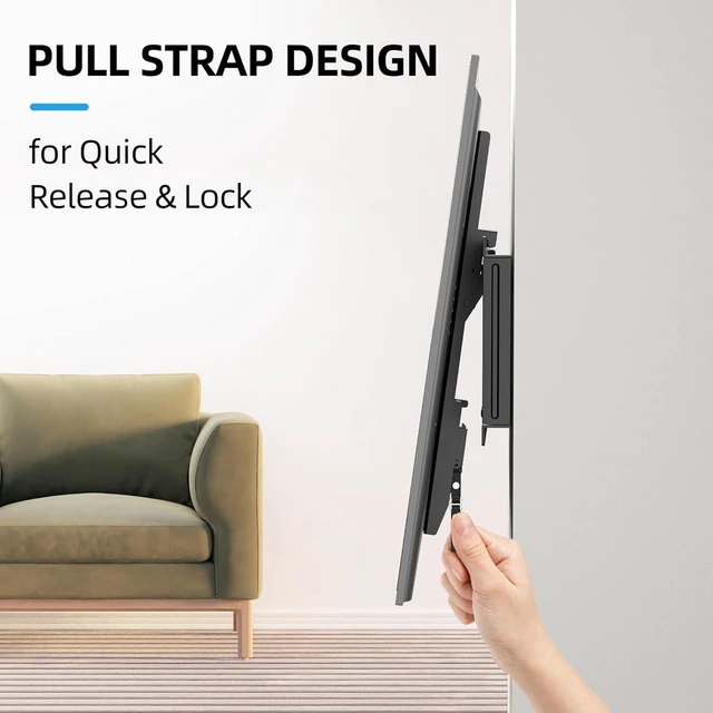 Alt view image 11 of 14 - HOME VISION TV Wall Mount Tilt for 32-75 inch Flat/Curved TVs up to 165lbs, Heavy Duty Tilting TV Mount, Large Low Profile Wall Mount TV Bracket Fits 16/18/24" Stud, Max VESA 600x400mm