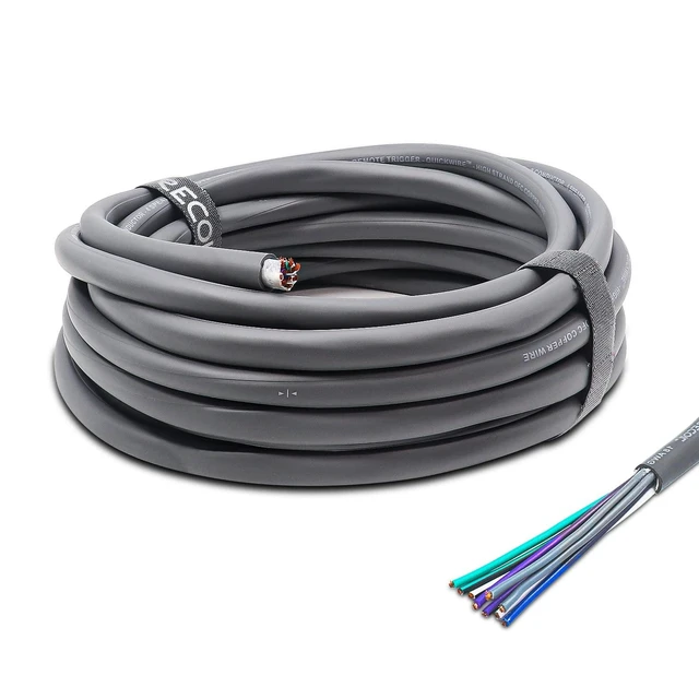 Alt view image 6 of 10 - Recoil 20-Feet 9-Conductor Speaker Cable, 18AWG Pure OFC, Ultra-Flex and Easy Peel Jacket, 4-Channel Speaker Wire and Remote Wire