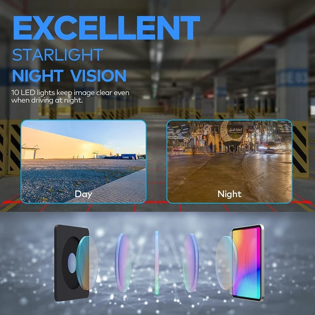 Alt view image 12 of 14 - HD eRapta T01B Backup Camera Rear View License Plate Reverse Camera Universal for Pickup Truck Car SUV 149° Perfect Angle Night Vision IP69K Level Waterproof