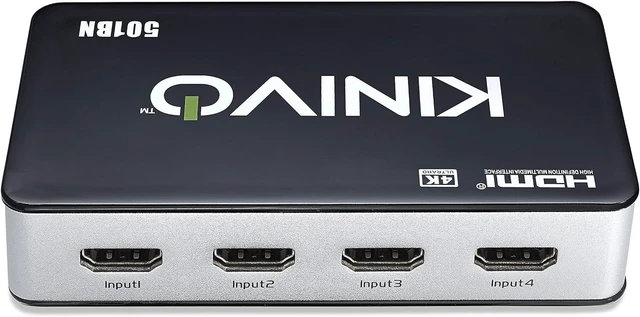 Alt view image 12 of 14 - Kinivo HDMI Switch 4K HDR, (5 Port, 4K 30Hz, Auto-Switching, IR Wireless Remote)