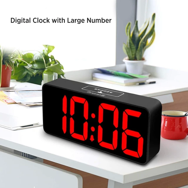 Alt view image 13 of 14 - DreamSky Large Digital Alarm Clock Big Numbers for Seniors & Visually Impaired, 9 Inches Electric Clocks for Bedroom, Jumbo Display Fully Dimmable Brightness, USB Ports, Adjustable Alarm Volume