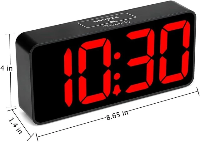 Alt view image 14 of 14 - DreamSky Large Digital Alarm Clock Big Numbers for Seniors & Visually Impaired, 9 Inches Electric Clocks for Bedroom, Jumbo Display Fully Dimmable Brightness, USB Ports, Adjustable Alarm Volume