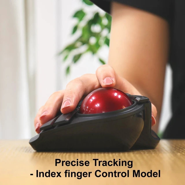 Alt view image 10 of 14 - ELECOM HUGE Trackball Mouse, 2.4GHz Wireless USB, Precise Finger Control, Customizable 8-Button, Gaming Optical Sensor, Large Soft Palm Rest, Smooth Red Ball, Window PC Mac Computer Laptop (M-HT1DRBK)