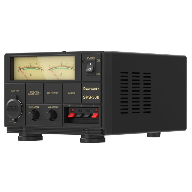 Alt view image 7 of 12 - Universal Compact Bench Power Supply- 30 Amp Regulated Home Lab Benchtop AC-to-DC Converter 13.8 Volt/9-15Volt, Cooling Fan, Screw Type Terminals - Jesverty SPS-30II
