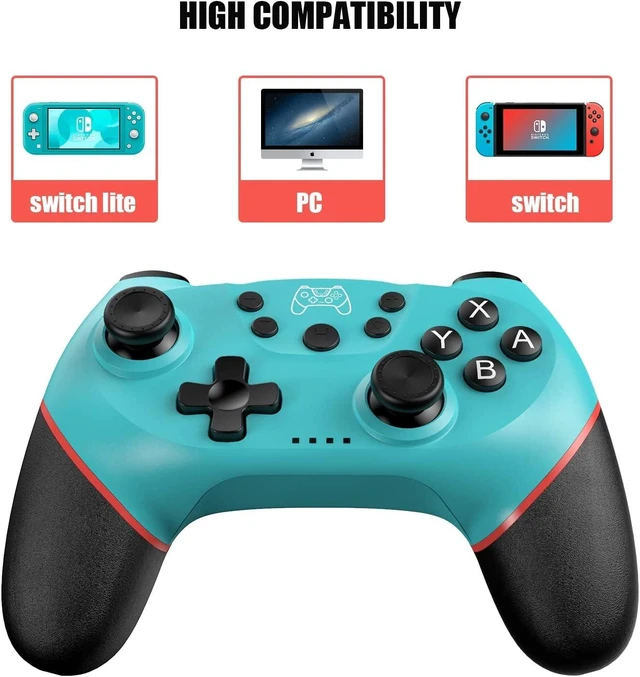Alt view image 6 of 8 - Controller for Switch, Wireless Pro Controller for Switch/Switch Lite/Switch OLED, Remote Gamepad with Joystick, Adjustable Turbo Vibration, Ergonomic Non-Slip - Blue