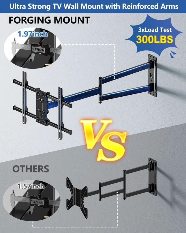 Alt view image 11 of 14 - FORGING MOUNT Corner TV Wall Mount Long Arm TV Mount for 32-75 inch TVs