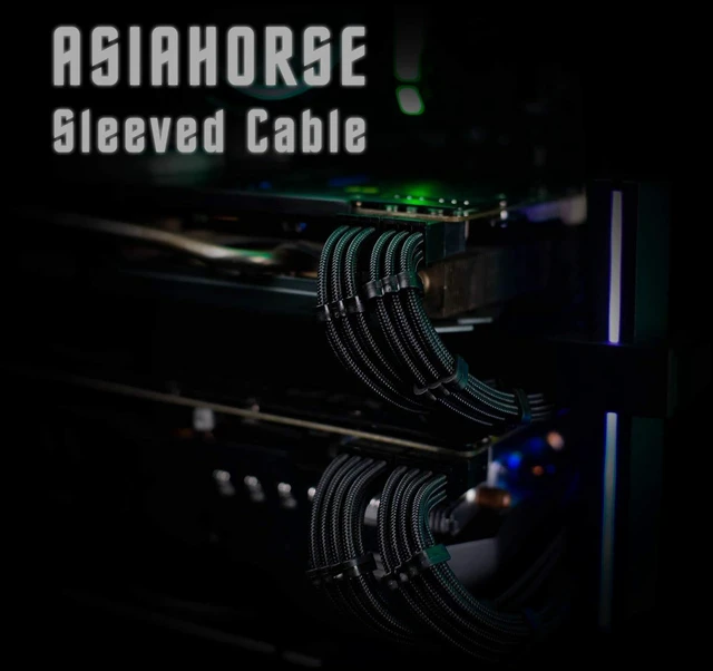 Alt view image 13 of 14 - Asiahorse 16AWG Pro Power Supply Sleeved Cable for Power Supply Extension Cable Wire Kit 1x24-PIN/ 2x8-PORT (4+4) M/B,3x8-PORT (6+2) PCI-E 30cm Length with Combs(Dual EPS Black)