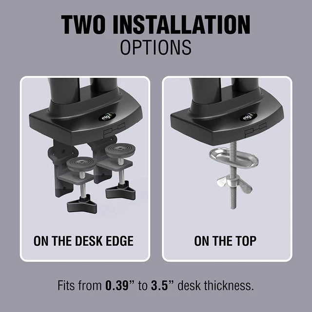Alt view image 14 of 14 - ELG Full Motion Swivel Dual Monitor Desk Mount Stand Gas Spring for Two Screens 17 to 35'' (4.4lbs to 19.8lbs Load for Each Display), Computer Monitor Stand F160N, Black