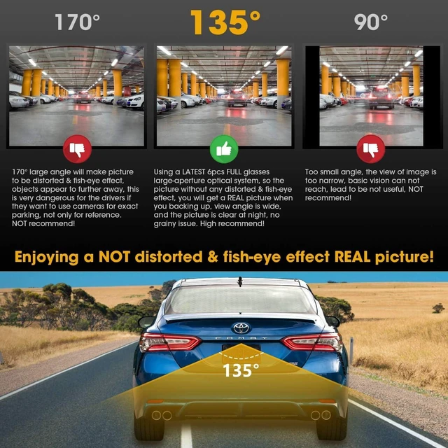 Alt view image 9 of 14 - NATIKA Backup/Front/Side View Camera: No Distortion Effect Starlight Night Vision HD Metal Flush or Surface Mount 720P AHD and TVI Reverse Rear View Backup Camera for Cars Pickup Trucks SUVs RVs Vans