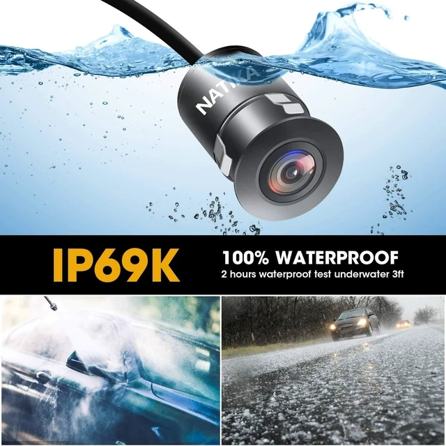 Alt view image 10 of 14 - NATIKA Backup/Front/Side View Camera: No Distortion Effect Starlight Night Vision HD Metal Flush or Surface Mount 720P AHD and TVI Reverse Rear View Backup Camera for Cars Pickup Trucks SUVs RVs Vans