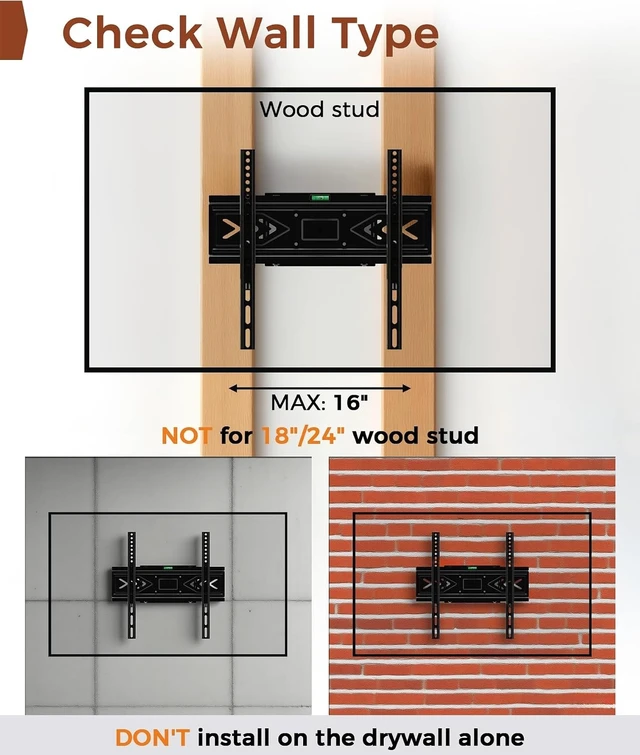 Alt view image 14 of 14 - TV Wall Mount for 32-65 inch TVs, Full Motion Wall Mount TV Bracket