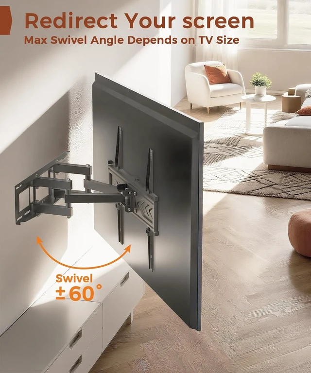 Alt view image 13 of 14 - TV Wall Mount for 32-65 inch TVs, Full Motion Wall Mount TV Bracket