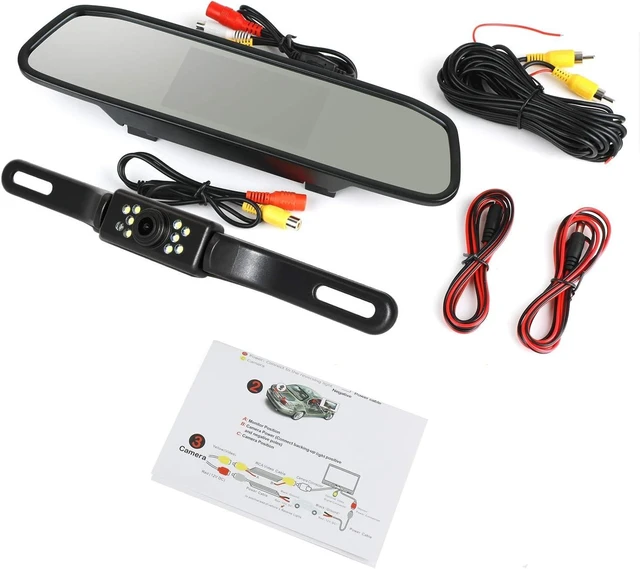 Alt view image 14 of 14 - Backup Camera and Monitor Kit, 4.3" Car Vehicle Rearview Mirror Monitor for Car Reverse Camera Waterproof Car Rear View Camera with 9 LED Night Vision (4.3" Backup Camera)