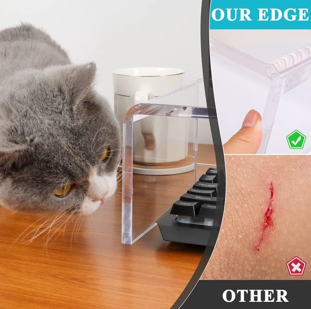 Alt view image 13 of 14 - Anti-Cat Keyboard Cover, Laptop Keyboard Covers cat Proof, Clear Keyboard Protector, PC Desk Stand for Keyboard Storage Acrylic Monitor Stand Riser and Laptop Stand Riser (20"/7.1"/4.8")