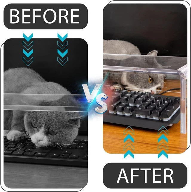 Alt view image 14 of 14 - Anti-Cat Keyboard Cover, Laptop Keyboard Covers cat Proof, Clear Keyboard Protector, PC Desk Stand for Keyboard Storage Acrylic Monitor Stand Riser and Laptop Stand Riser (20"/7.1"/4.8")