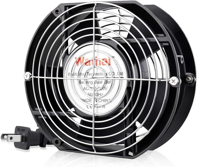Alt view image 8 of 14 - Wathai AC 110V 120V Axial Fan Big Airflow High Speed Dual Ball 172mm x 150mm x 51mm for DIY Cooling Ventilation Exhaust Projects For Server