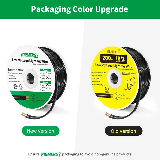 Alt view image 11 of 14 - FIRMERST 18/2 Low Voltage Landscape Wire Outdoor Lighting Cable SPT-2W 200 Feet