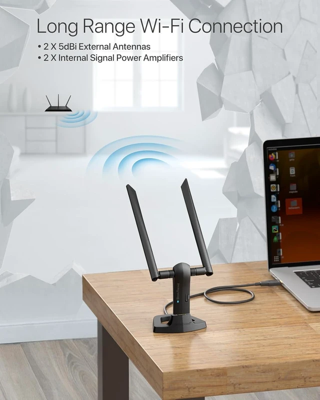 Alt view image 13 of 13 - BrosTrend Linux WiFi Adapter for Ubuntu, Mint, Kali, Debian, Lubuntu, Xubuntu, Mate, Zorin, PureOS, Raspberry Pi 2+, Windows 11, 1200Mbps, 5GHz/2.4GHz, Long Range 2X5dBi Antennas, USB3.0