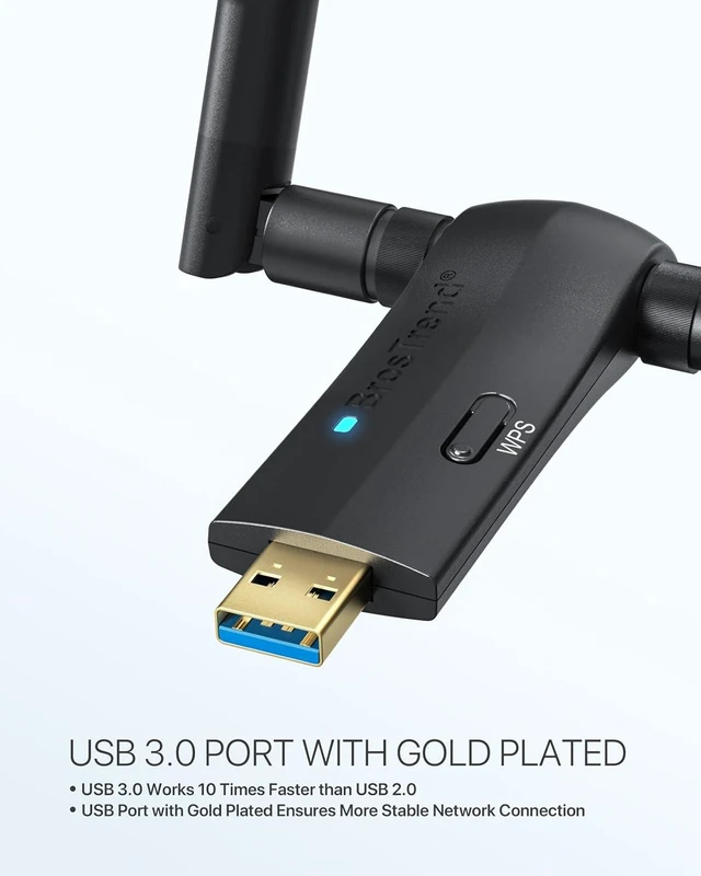 Alt view image 12 of 13 - BrosTrend Linux WiFi Adapter for Ubuntu, Mint, Kali, Debian, Lubuntu, Xubuntu, Mate, Zorin, PureOS, Raspberry Pi 2+, Windows 11, 1200Mbps, 5GHz/2.4GHz, Long Range 2X5dBi Antennas, USB3.0