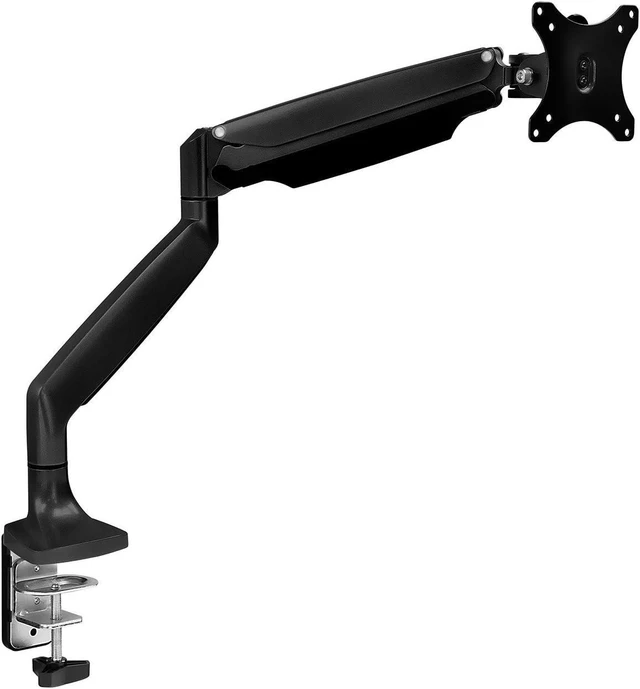 Alt view image 8 of 14 - Mount-It! Single Monitor Arm Desk Mount | Gas Spring Monitor Arm | Full Motion Articulating Height Adjustable | Fits 21 22 23 24 27 30 32 Inch VESA Compatible Computer Screen | Clamp and Grommet Base