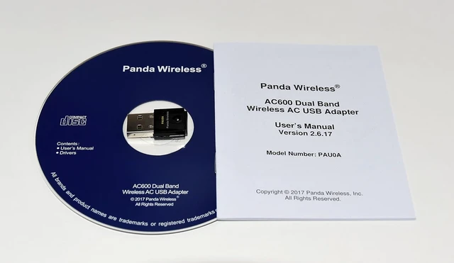 Alt view image 10 of 10 - Panda Wireless® PAU0A AC600 Dual Band (2.4GHz and 5GHz) Wireless AC USB Adapter - Win 7/8/10/11, Mint, Ubuntu, MX Linux, Manjaro, Fedora, Rocky, Kali Linux and Raspbian