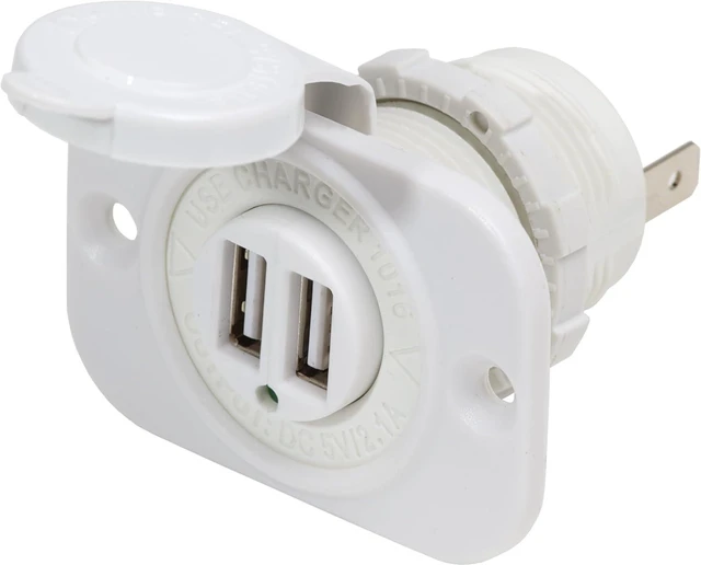 Alt view image 3 of 4 - Blue Sea Systems 1016200 12V DC Dual USB Charger Socket, White