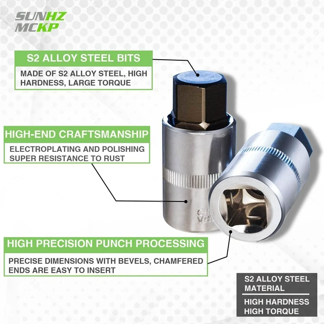 Alt view image 9 of 12 - SUNHZMCKP Master Hex Bit Socket Set, 32 Piece 1/4", 3/8", & 1/2" Drives| S2 Steel Machined Bits | Standard SAE and Metric Sized Sockets