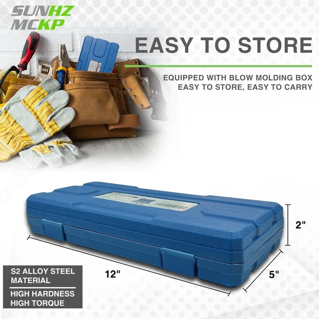 Alt view image 11 of 12 - SUNHZMCKP Master Hex Bit Socket Set, 32 Piece 1/4", 3/8", & 1/2" Drives| S2 Steel Machined Bits | Standard SAE and Metric Sized Sockets
