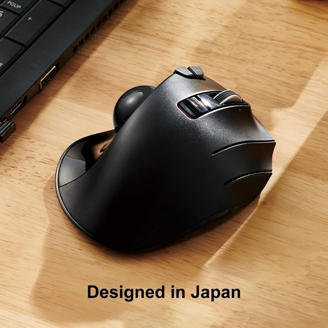 Alt view image 14 of 14 - ELECOM EX-G Trackball Mouse, 2.4GHz USB Wireless, Ergonomic Design, Thumb Control, Smooth Roller Ball, Optical Tracking, 6 Programmable Buttons, Tilt Scroll, Computer Mice for Laptop PC, Windows & Mac