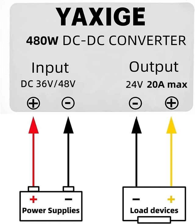Alt view image 9 of 14 - DC-DC 36V 48V Buck to 24V 20A 480W Voltage Regulator Buck Converter Golf Cart Speed Reducer Power Converter Waterproof Module Transformer Automotive Truck Vehicle Marine Transformer