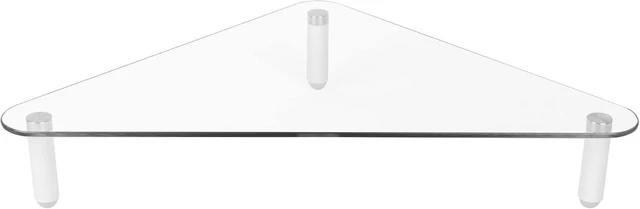 Alt view image 7 of 12 - Kantek Corner Desk Glass Computer Monitor Stand Riser, 5mm Tempered Glass Platform, Holds Up to 40 Lbs, Keyboard Storage, 19.7" X 11" X 3.25", Clear
