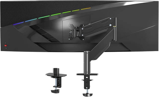 Alt view image 8 of 14 - Pholiten Premium Aluminum Heavy Duty Monitor ArmUltrawide Monitor Arm,Full Motion Single Monitor Mount for Computer Screens up to 49 inchs and 46.2lbs,Adjustable Clamp and Grommet Monitor Mount.