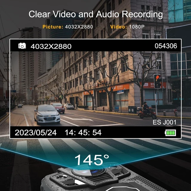Alt view image 10 of 14 - 1080P Patrol Sport Body Camera, Video Recorder Cams with 64G SD Card, Shoulder & Waist Clip, Infrared Night Vision Bodycam, 24H Continous Record for Police Security Guards Sporting Trip