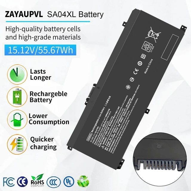 Alt view image 8 of 12 - SA04XL Battery for HP Envy X360 Battery Replacement 15m-ds0011dx 15m-dr0012dx 15m-dr0011dx 15m-ds0xxx 15m-dr0xxx 15t-dr100 15m-dr1xxx 17t-cg100 17-cg100 15M-DR 15M-DS Laptop L43267-005 L43248-AC2