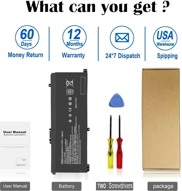Alt view image 11 of 12 - SA04XL Battery for HP Envy X360 Battery Replacement 15m-ds0011dx 15m-dr0012dx 15m-dr0011dx 15m-ds0xxx 15m-dr0xxx 15t-dr100 15m-dr1xxx 17t-cg100 17-cg100 15M-DR 15M-DS Laptop L43267-005 L43248-AC2