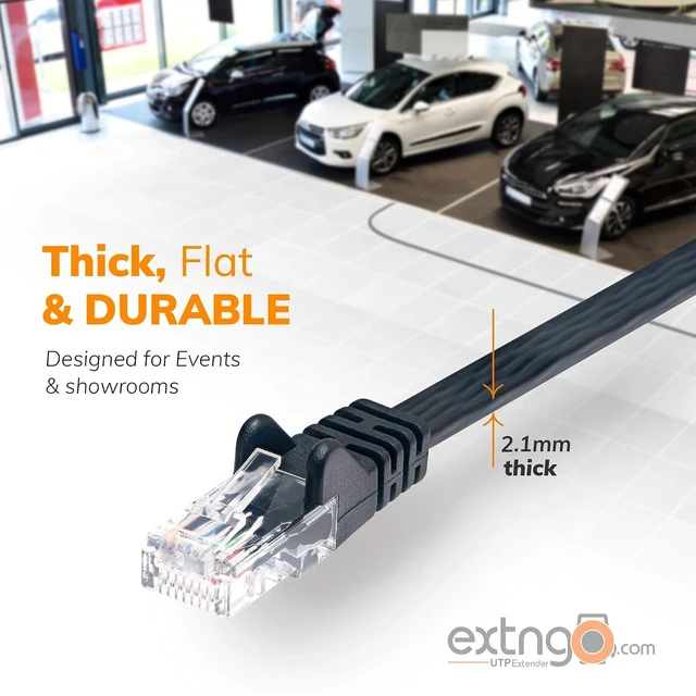 Alt view image 10 of 12 - Retractable Network Cable Extender, 50 Ft (15 Meter) CAT 6 Ethernet Cable Flat-Portable 1Gbps Data Speed-Swiftly Setup Temp Networks-Cascadable Male-Female RJ45 Connector-UTP Cable Reel