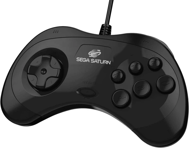 Alt view image 9 of 14 - Retro-Bit Official Sega Saturn USB Controller Pad (Model 2) for Sega Genesis Mini, PS3, PC, Mac, Steam, Switch - USB Port (Black)