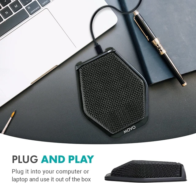 Alt view image 9 of 14 - Movo MC1000 Conference USB Microphone for Computer Desktop and Laptop with 180° / 20' Long Pick up Range Compatible with Windows and Mac for Dictation, Recording, YouTube, Conference Call, Skype