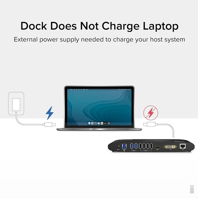 Alt view image 10 of 12 - Plugable Universal Docking Station for Windows, MacBook, Chromebook - Dual HDMI Monitors or DVI/VGA, Gigabit Ethernet, Audio, 6 USB Ports (UD-3900H)
